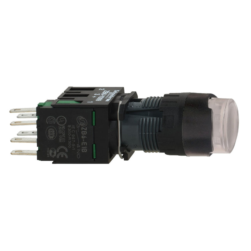 Schneider Electric - Drucktaster, Komplettgerät Leuchtdrucktaster weiß XB6AW1B1B