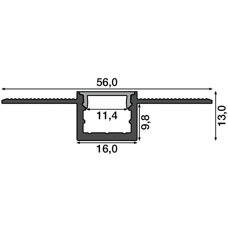 Radium Lampenwerk - Zubehör/Ersatzteile für Lichtschlauch/-band Aluprofil m.Abdeckung 1m FXZA4564 grau