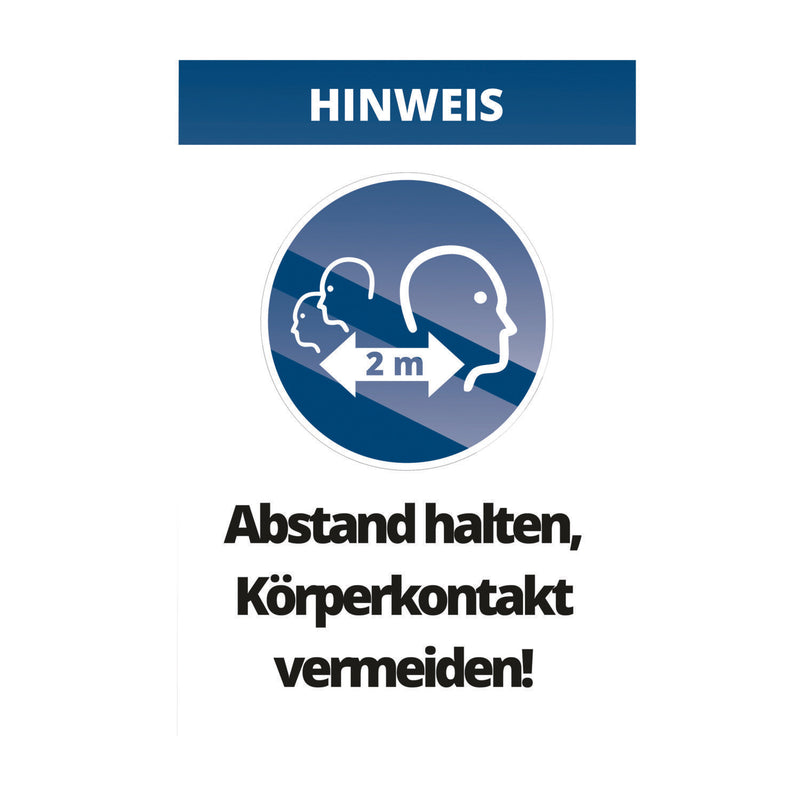 Cimco Werkzeuge - Warn-/Hinweisschild Laminierte Warntafel 182830 Abstand halten