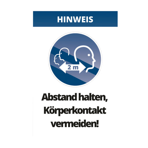 Cimco Werkzeuge - Warn-/Hinweisschild Laminierte Warntafel 182830 Abstand halten