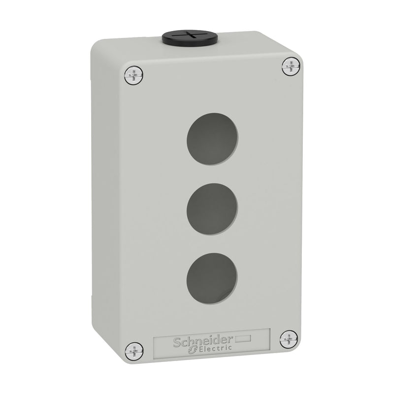 Schneider Electric - Gehäuse für Befehls- und Meldegeräte Leergehäuse XAP, Metall XAPD2203 grau, für 3x22mm