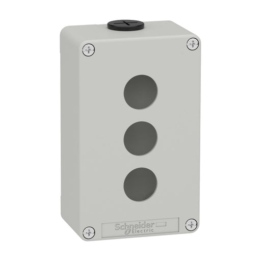 Schneider Electric - Gehäuse für Befehls- und Meldegeräte Leergehäuse XAP, Metall XAPD2203 grau, für 3x22mm