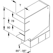 Niedax - Flachwinkel für Geräteeinbaukanal GK-Vertikaleck 90Gr. GKVVU 213A78T100 WA 213x100mm