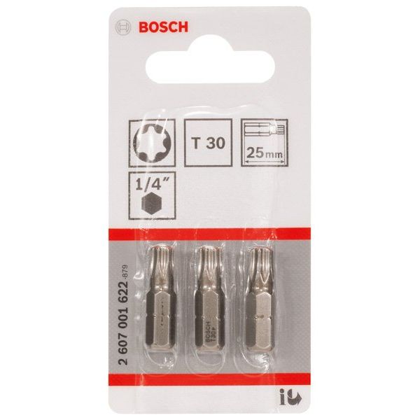Bosch - Bit Schrauberbit Extra-Hart 2607001622 T30, 25 mm, 3er-Pack