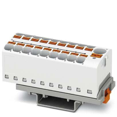 Phoenix Contact - Durchgangs-Reihenklemme Verteilerblock PTFIX10/18X4-NS35WH − 8 Stück
