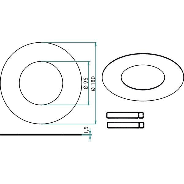 Brumberg Leuchten - Mechanisches Zubehör/Ersatzteile für Leuchten Reduzierring 81015070 Außen-Durchm. 180mm
