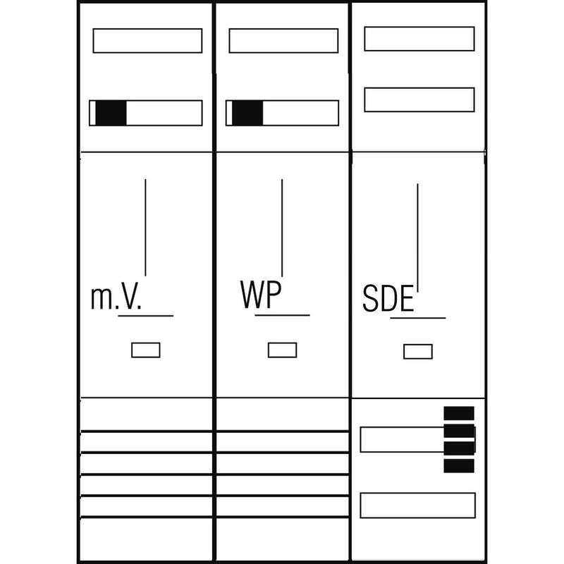 ABN - Zählerfeld Komplett-Zählerplatz 3Pkt. Z37E914N 1Z 1WP 1TSG 1V3 o.SH