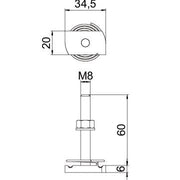 OBO Bettermann - Hammerkopfschraube MS41HBF M8x60 ZL mit Feder − 25 Stück