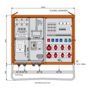 Walther Werke - Baustromverteiler Anschlussverteilerschrank DEM160-W 111kVA, 14 LS