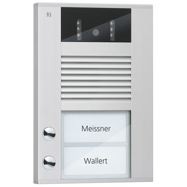 TCS Tür Control - Türstation für Türkommunikation Video color Außenstation AVD14023-0010 2Tast 1reih.AP si
