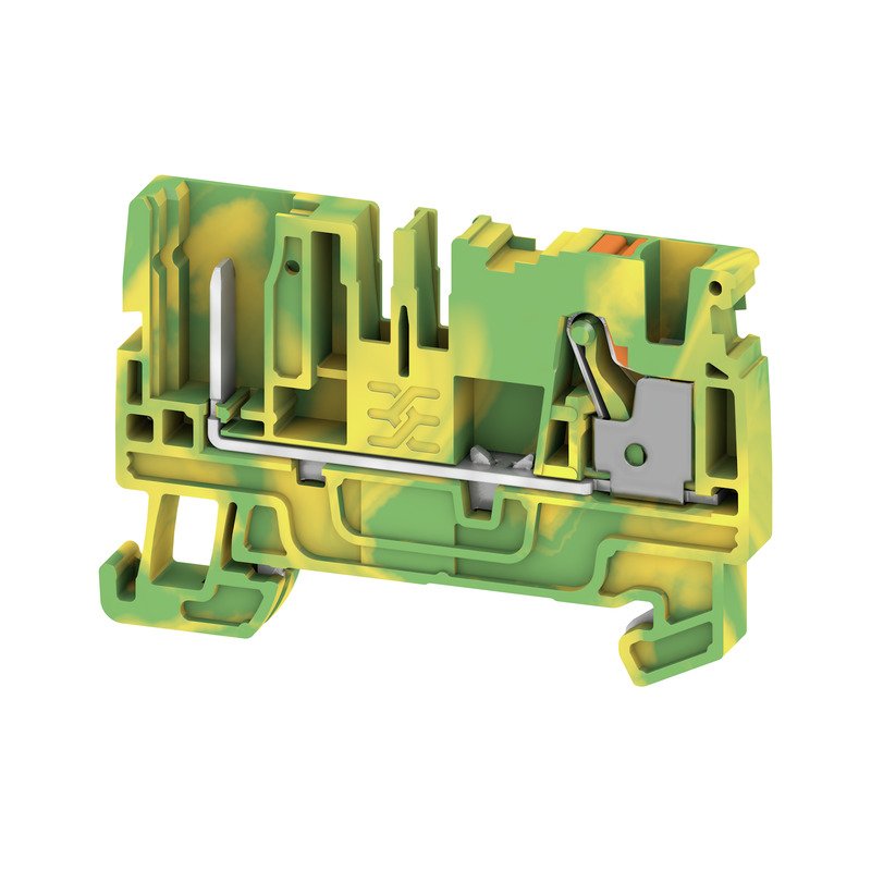 Weidmüller - Durchgangs-Reihenklemme Klemme APGTB 4 PE 2C/1 PUSH IN, 4 mm² − 50 Stück