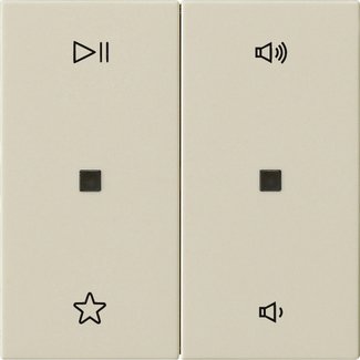 Gira - Bedienelement intelligent Wippe 2f Audiostrg System 538401 55 Cremeweiß