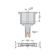 WAGO - Bauelementestecker Leerstecker 280-801 5mm breit,2-polig − 100 Stück