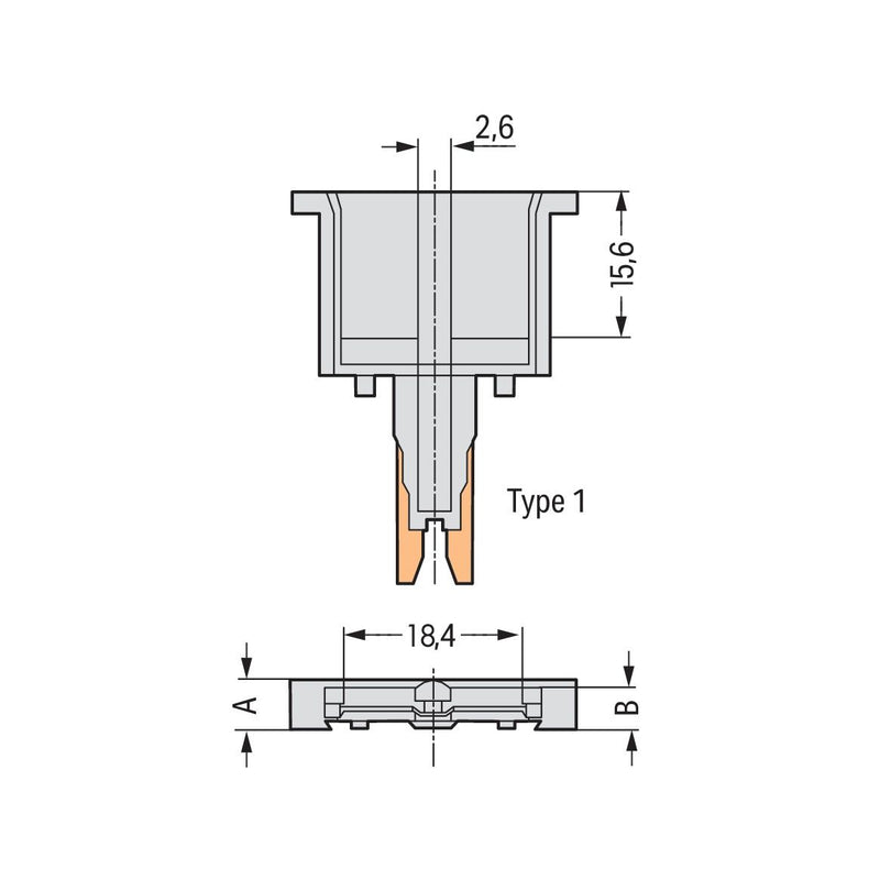 WAGO - Bauelementestecker Leerstecker 280-801 5mm breit,2-polig − 100 Stück