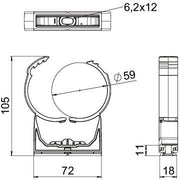 OBO Bettermann - Rohrschelle proQuick-Schelle PQ-59 LGR 58,5-65mm lichtgrau − 15 Stück