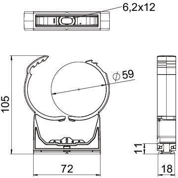 OBO Bettermann - Rohrschelle proQuick-Schelle PQ-59 LGR 58,5-65mm lichtgrau − 15 Stück