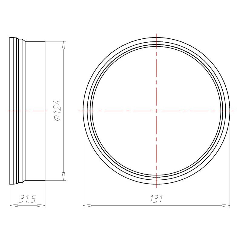 Kaiser - Zubehör/Ersatzteile für Leuchteneinbaugehäuse Verlängerungsring 1281-25 Einbauhöhe 25mm