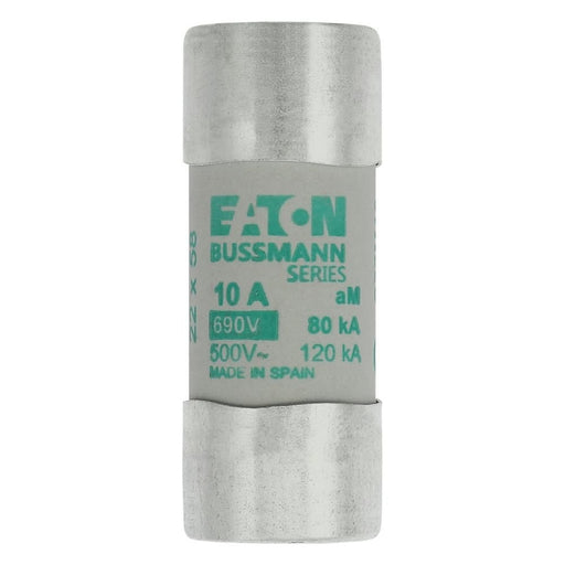 Eaton - Zylindrische Sicherung Sicherungseinsatz Nieders. CYLINDRICA#C22M10 10A AC 690V 80kA − 10 Stück