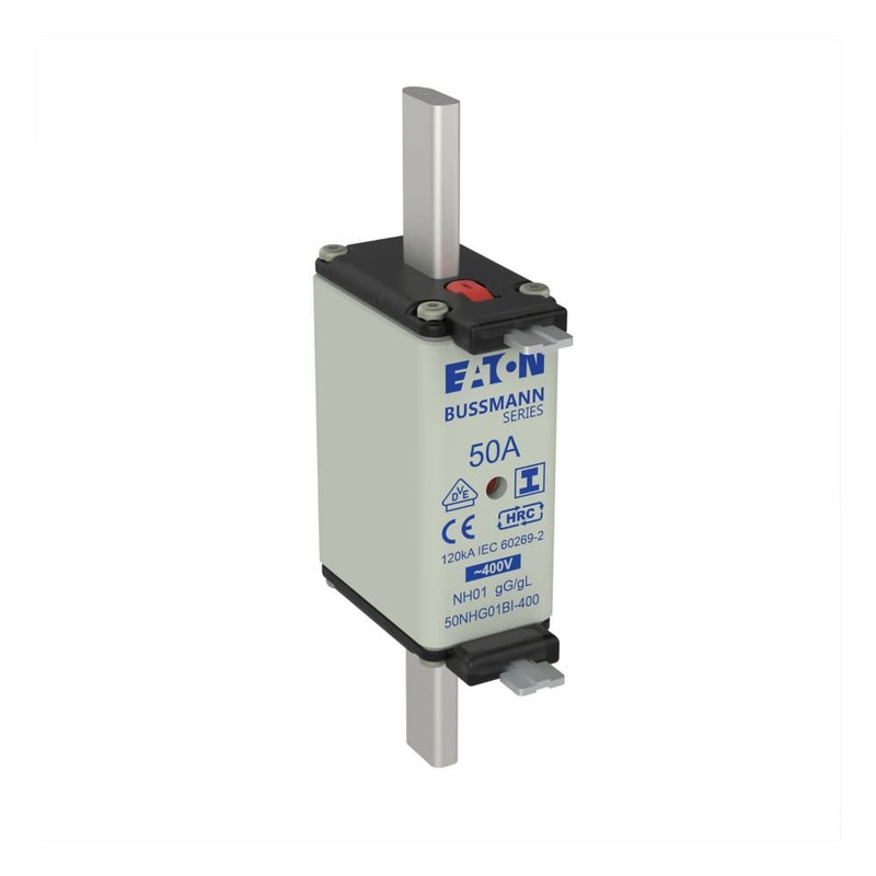 Eaton - Messersicherung Sicherungseinsatz Nieders. 50NHG01BI-400 50A AC 400V 120kA − 3 Stück