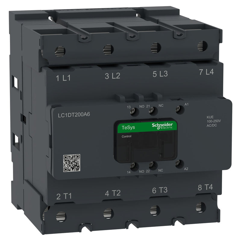 Schneider Electric - Leistungsschütz zum Schalten von Wechselstrom Schütz 4P 200A AC1 LC1DT200A6KUE 100-250V AC/DC 1S1Ö