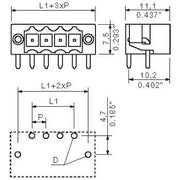 Weidmüller - Leiterplattensteckverbinder LP Verbinder Raster 3.5 SL-SMT3.5#1804960000 /4/90LF 1.5SN − 84 Stück