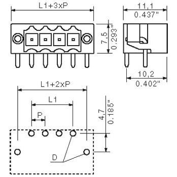 Weidmüller - Leiterplattensteckverbinder LP Verbinder Raster 3.5 SL-SMT3.5#1804960000 /4/90LF 1.5SN − 84 Stück