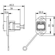 Telegärtner - LWL-Kupplung STX V14 Norm-Flanschset 100007627 SC-RJ Kupplung MM M