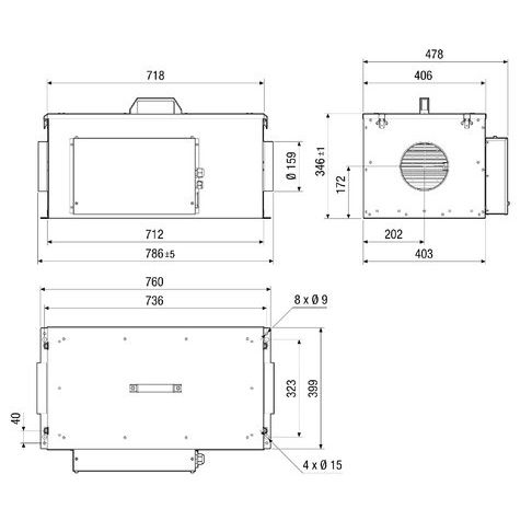 Maico - Ventilator für Rohreinbau Compaktbox ECR 16-2 EC DN 160