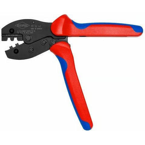 Knipex - Presswerkzeug Kabelschuhe/Verbinder, Aderendhülsen, Schirmanschluss Crimpzange PreciForce 97 52 42 SB für MC4 − 1 Stück