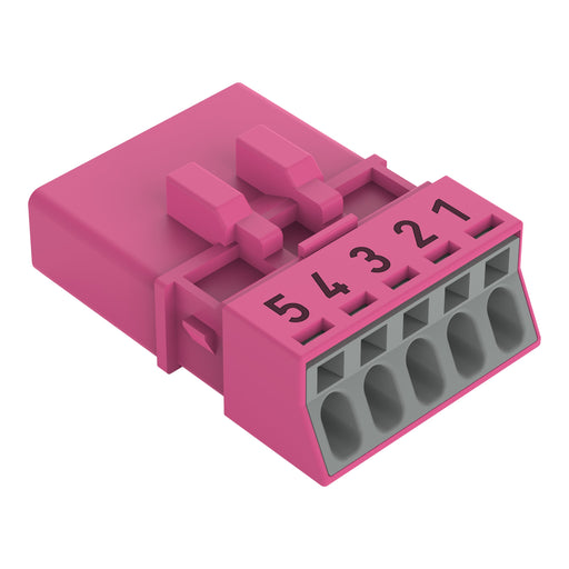 WAGO - Steckverbinder für steckbare Gebäudeinstallation Stecker 5-polig 890-295 Kod. B,pink − 50 Stück