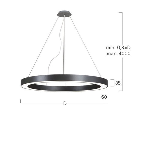 Lightnet - Pendelleuchte LED-Pendelleuchte RG3OSE-830M-D1200-U 3000K, silber