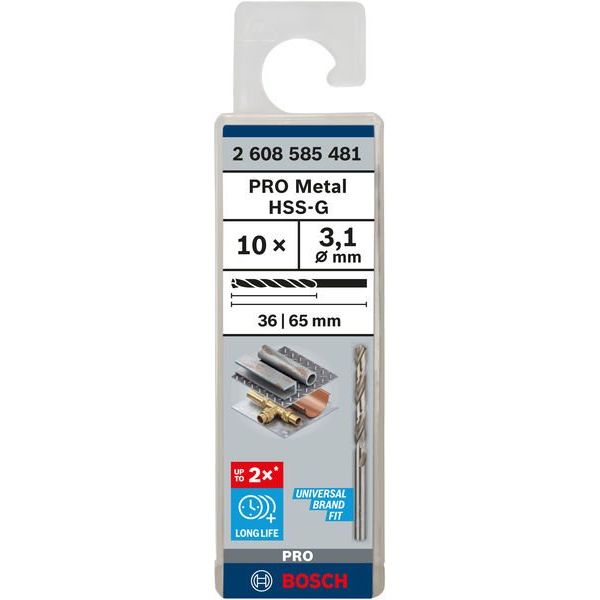 Bosch - Bohrer PRO Metal HSS-G 2608585481 Spiralbohrer 3,1 x