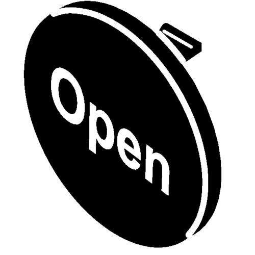 Stahl - Bezeichnungsschild für Befehlsgeräte Tastenschild 8602/3 227825 schwarz OPEN