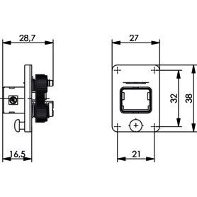 Telegärtner - Zubehör/Ersatzteile für modulares Anschlusssystem STX V4 Flansch 100022893