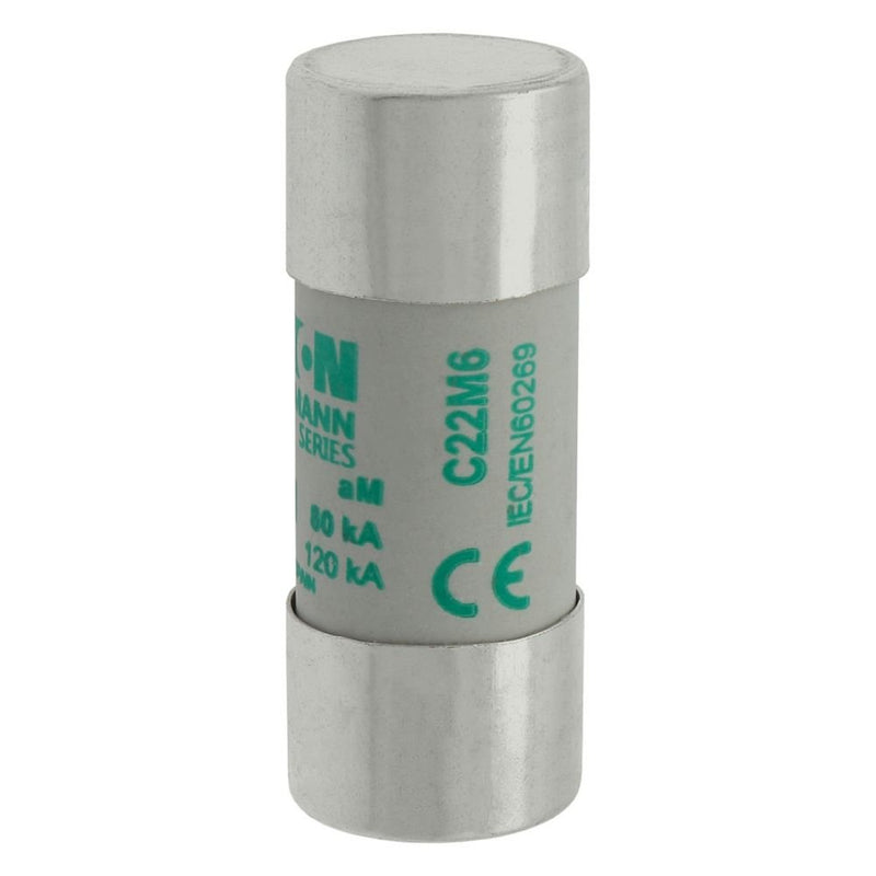 Eaton - Zylindrische Sicherung Sicherungseinsatz Nieders. CYLINDRICA#C22M6 6A AC 690V 80kA − 10 Stück
