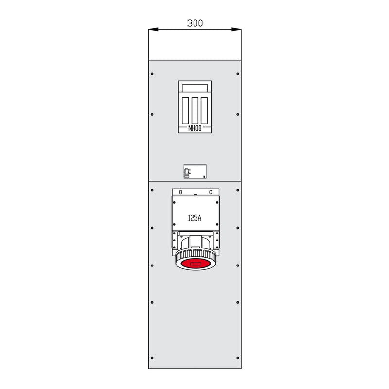 Walther Werke - Baustromverteiler Wechselmodul 86030008 300mm breit, RCD