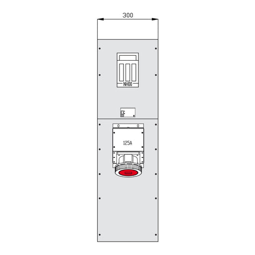 Walther Werke - Baustromverteiler Wechselmodul 86030008 300mm breit, RCD