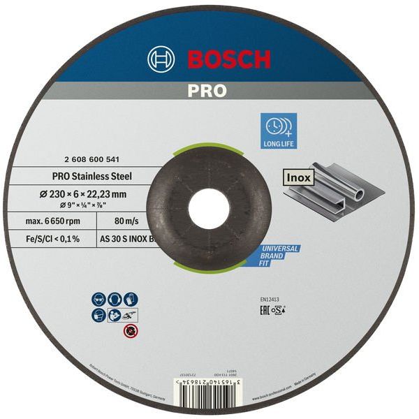 Bosch - Trenn-/Schleifscheibe PRO Stainless Steel 2608600541 Schruppscheibe 230 x