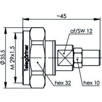 Telegärtner - Koax-Steckverbinder 7-16-Kabelstecker 100024420 50Ohm G1 G5 G6