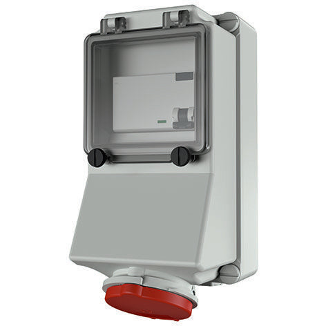 Mennekes - CEE-Steckdose abschaltbar, abgesichert (IEC 60309) Wanddose 7312 16A,5p,6h,400V,IP44