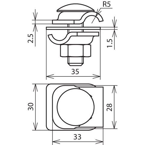 DEHN - Verbinder für Blitzschutz MMV-Klemme ZMMVK68FRM10X35CUSTT Cu-St/tZn f. Rd 6-8