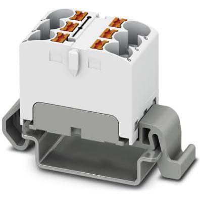 Phoenix Contact - Durchgangs-Reihenklemme Verteilerblock PTFIX 6X4-NS35A WH waager, 0,2-6qmm ws − 10 Stück