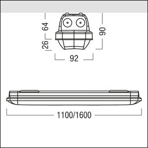 Zumtobel Group - Decken-/Wandleuchte LED-Feuchtraumleuchte AMP L LT #42186399 4000K