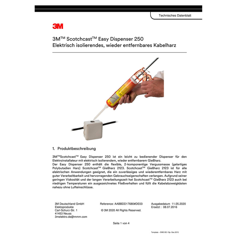 3M - Kabelharz Scotchcast 8882 Kabelharz 7100231726 Easy Dispenser 250 − 6 Stück