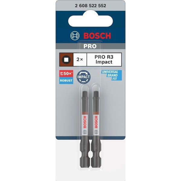 Bosch - Bit-Set PRO Robertson Impact Bit, 2608522552VE(2) R3, 55 mm, 2-tlg