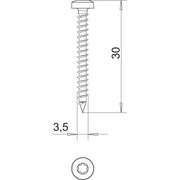 OBO Bettermann - Holz-/Spanplattenschraube Golden-Sprintschraube 4758T 3.5x30 − 200 Stück