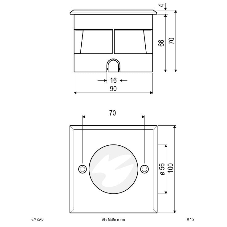 EVN Lichttechnik - Bodeneinbauleuchte LED-Bodeneinbauleuchte 6742540 4000K IP67 alu