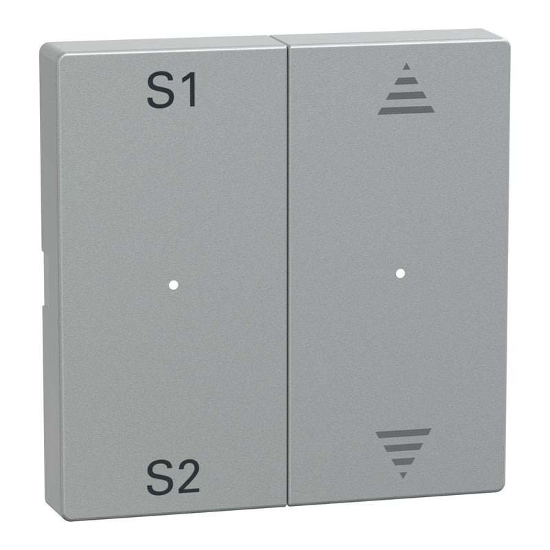 Merten - Abdeckung/Bedienelement für Installationsschalterprogramme Wippe alu MEG5227-0460 2f,(Szene1/2,Auf/Ab)