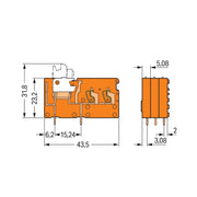 WAGO - Leiterplattenklemme 2LeiterLeiterplattenklemme 742-156 2,5 mm²,orange − 200 Stück