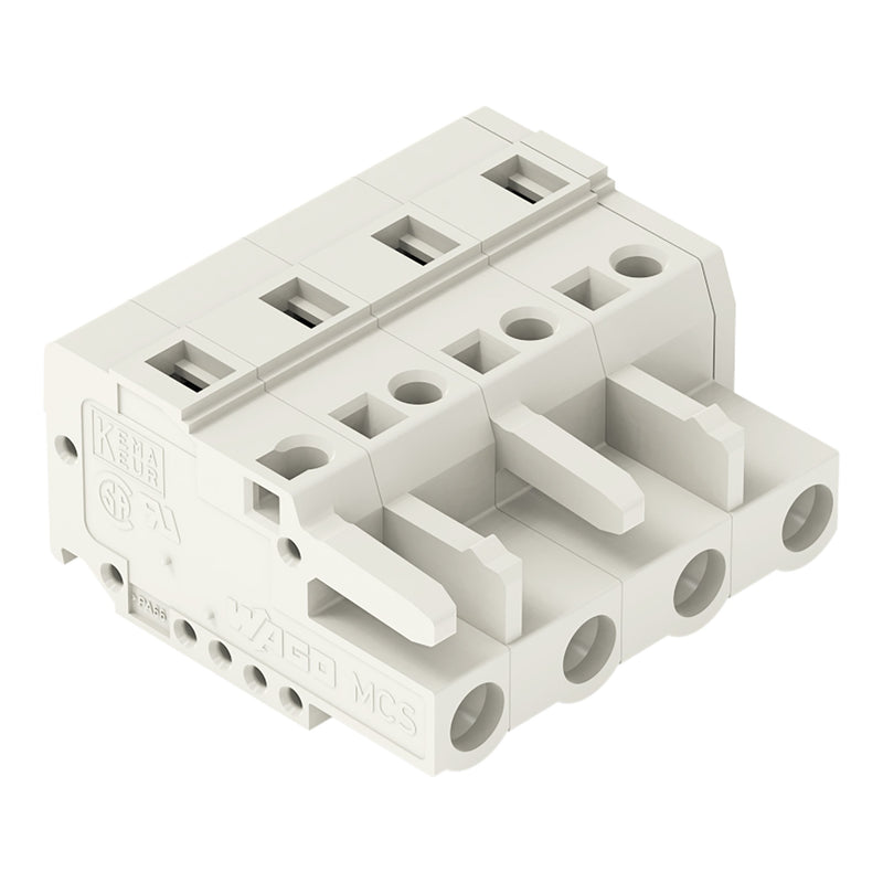 WAGO - Kabelsteckverbinder für Leiterplattensteckverbinder 1-Leiter-Federleiste 721-204/026-000 CAGECLAMP 2,5mm²,lgr − 50 Stück